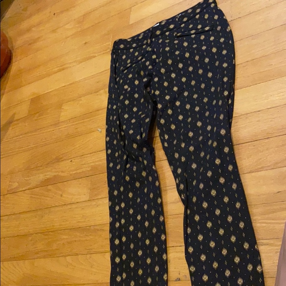Black print dress pants